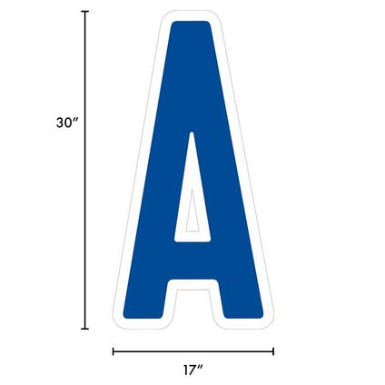 Royal Blue Letter (A) Corrugated Plastic Yard Sign, 30in